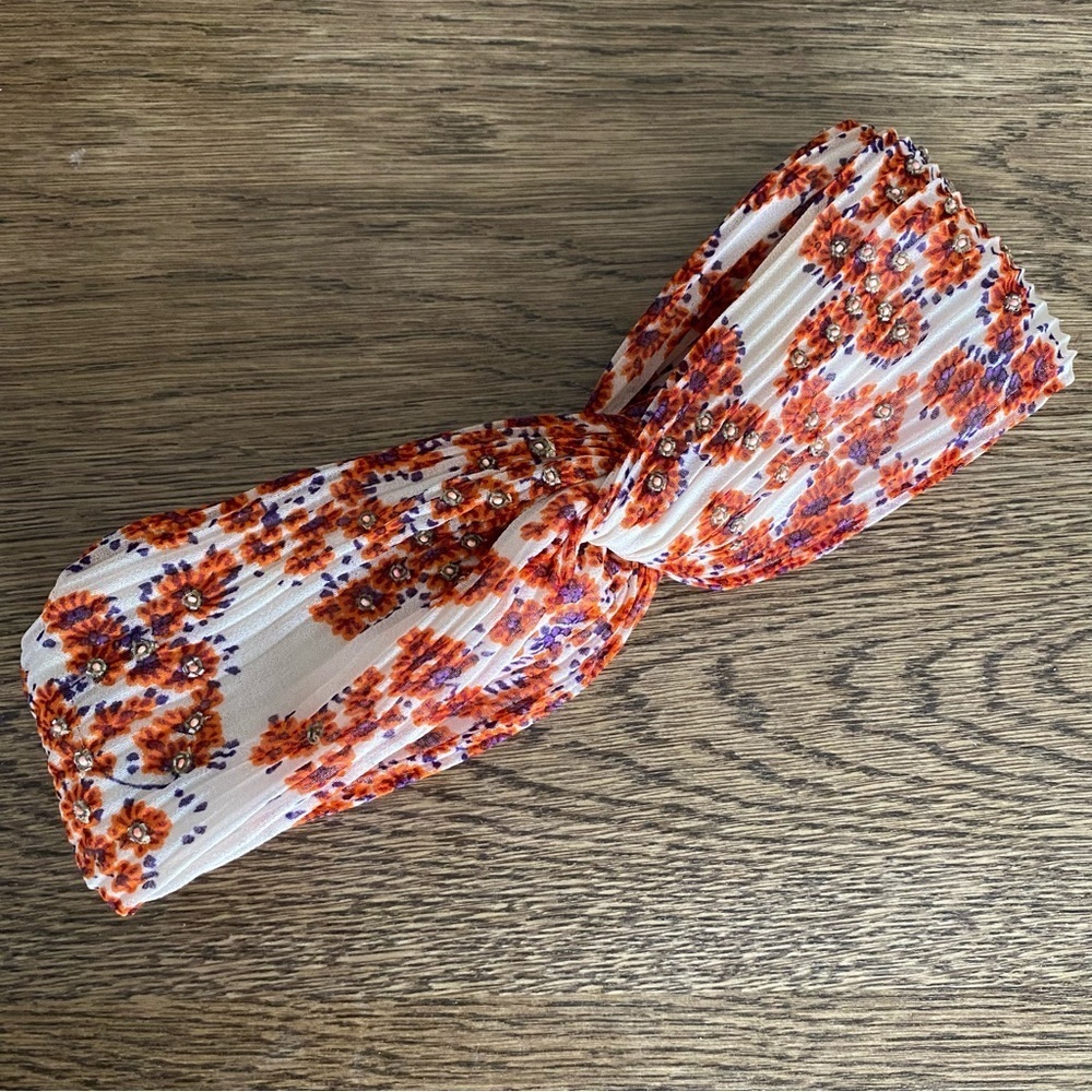 Anthropologie Floral Hair Accessory in Orange and Purple